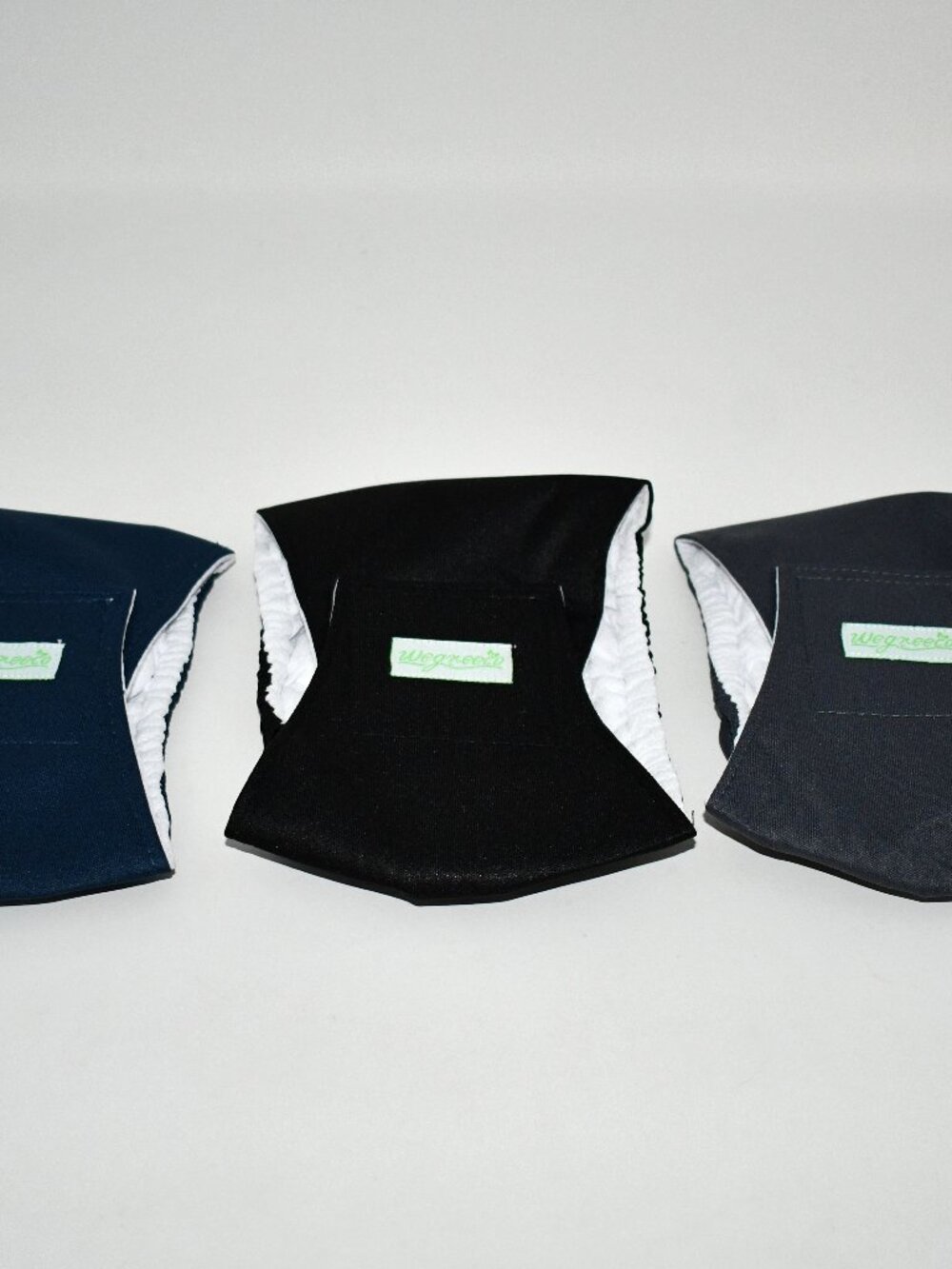 Wegreeco Washable Male Dog Belly Bands, 3-Pack, Black/ Charcoal/ Navy, XS, NWT